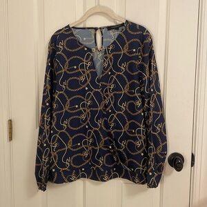 Marc New York Chain Pattern Blouse Size Medium M